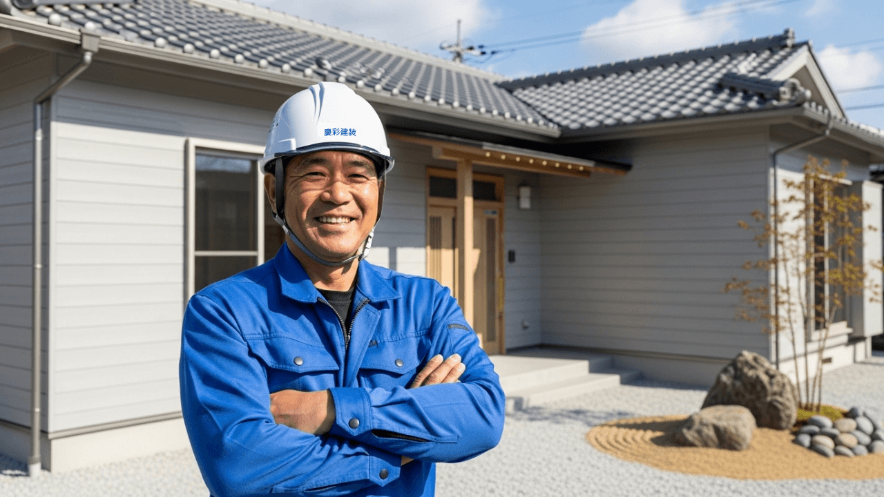 腕組みした塗装職人